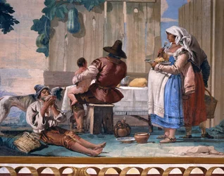 Paysans mangeant en plein air, de la Foresteria (Maison d